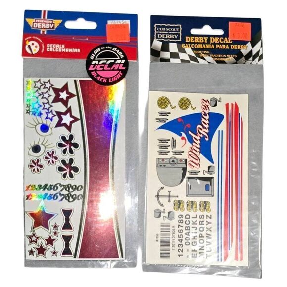 13pc Lot BSA Boy Cub Scouts Of America Pinewood Derby Bundle Decals Guide Book - Picture 5 of 6